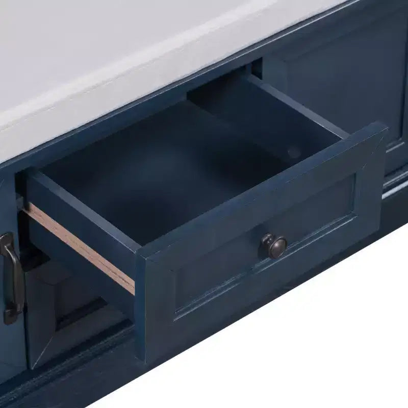 Mobiletto contenitore con 2 cassetti e 2 ante – Nero / Bianco / Espresso / Grigio sbiancato / Blu antico