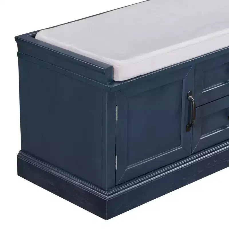 Mobiletto contenitore con 2 cassetti e 2 ante – Nero / Bianco / Espresso / Grigio sbiancato / Blu antico