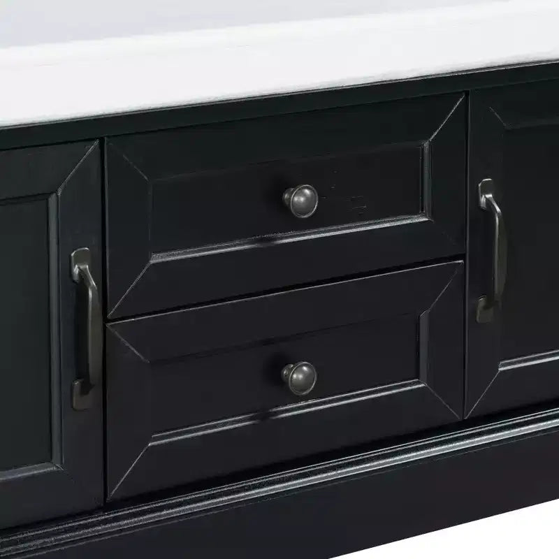 Mobiletto contenitore con 2 cassetti e 2 ante – Nero / Bianco / Espresso / Grigio sbiancato / Blu antico