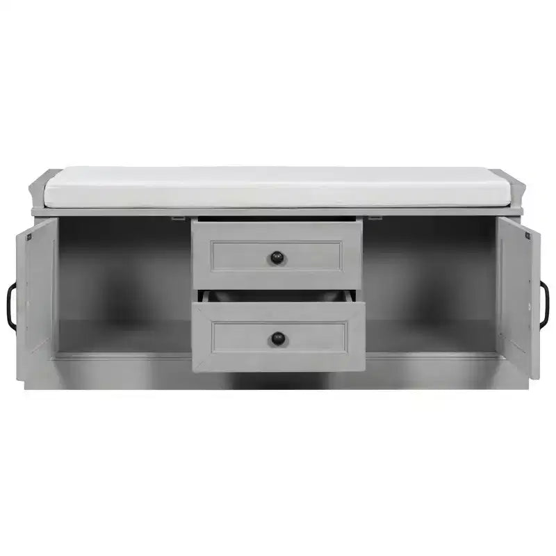 Mobiletto contenitore con 2 cassetti e 2 ante – Nero / Bianco / Espresso / Grigio sbiancato / Blu antico