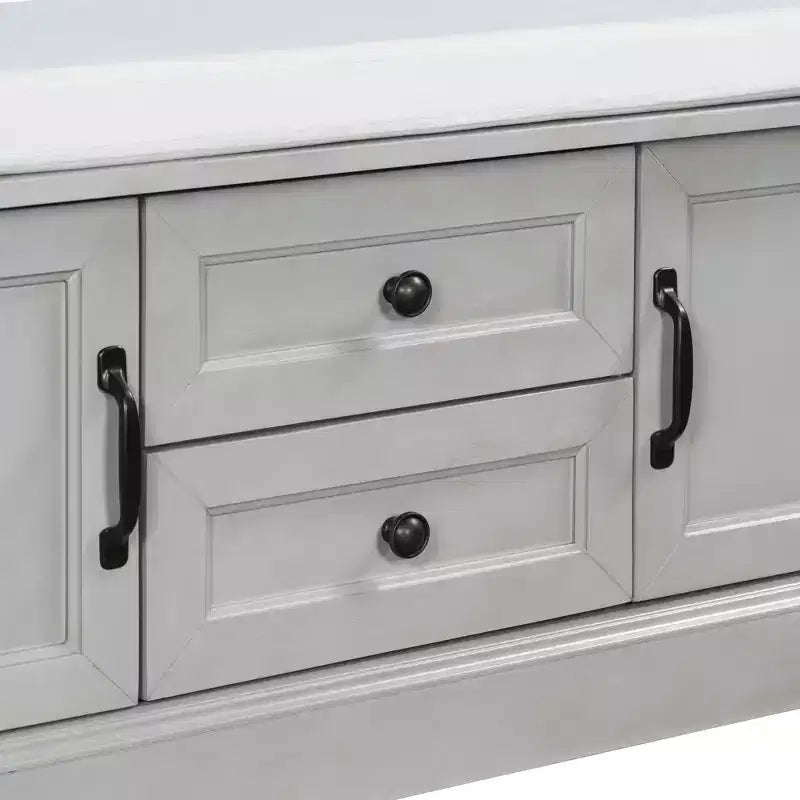 Mobiletto contenitore con 2 cassetti e 2 ante – Nero / Bianco / Espresso / Grigio sbiancato / Blu antico