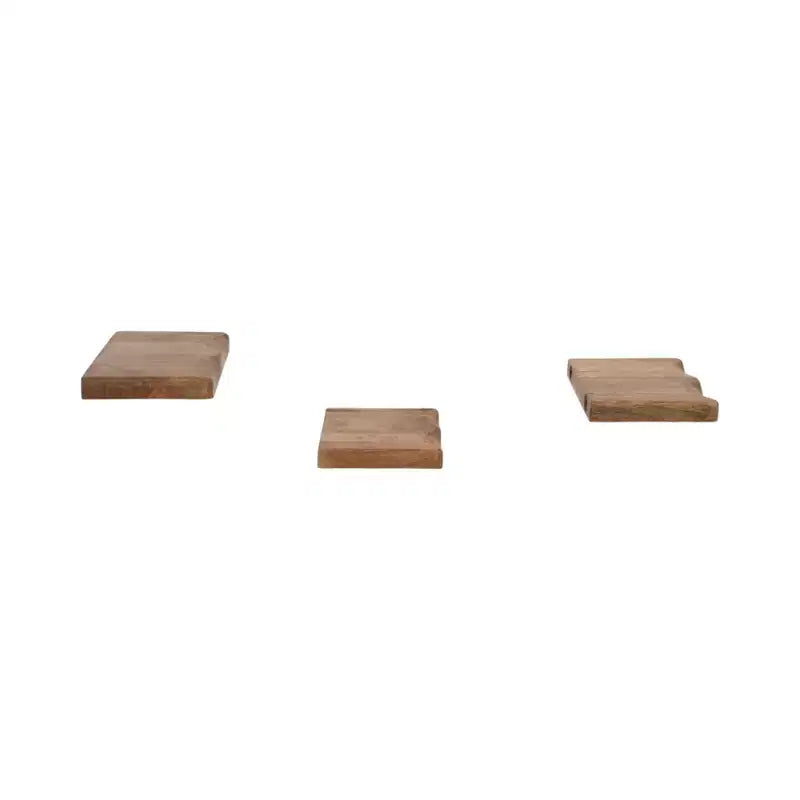 Mensole Fluttuanti da Parete in Legno di Mango Naturale, Set da 3