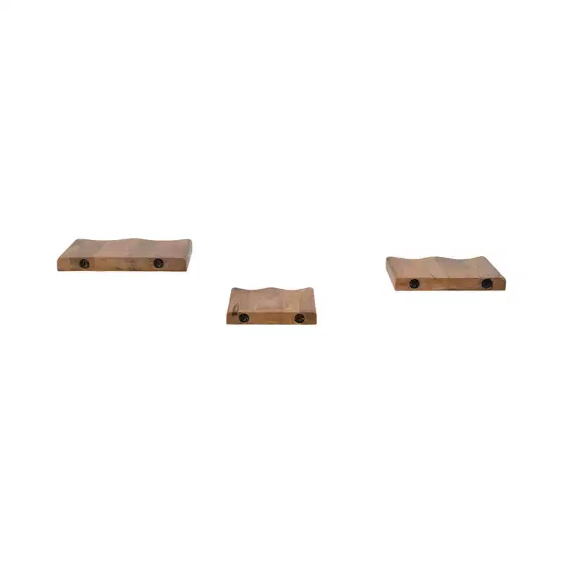 Mensole Fluttuanti da Parete in Legno di Mango Naturale, Set da 3
