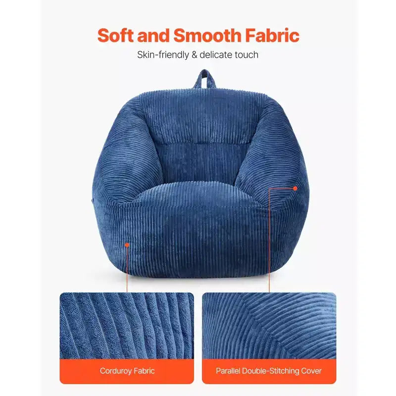 Poltrona a sacco in memory foam grigia con braccioli e tasca portaoggetti – 1 posto