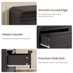 Cassettiera a 6 cassetti, design curvo ad arco, beige / nero / bianco, autoportante