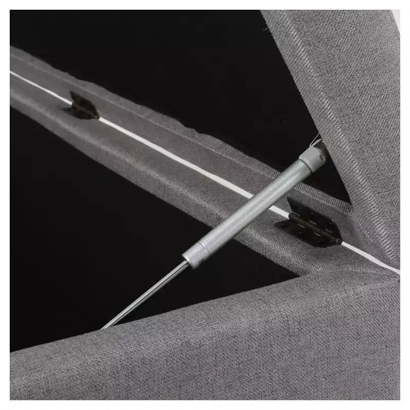 Panca pouf contenitore imbottita grigia – 1 posto, poliestere