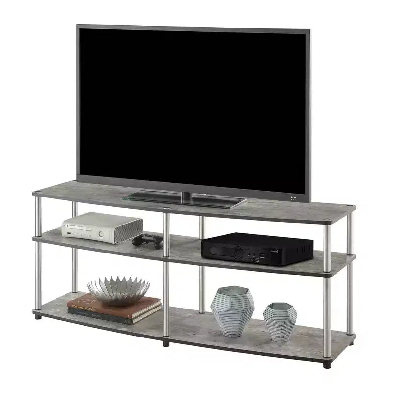 Mobile TV a 3 ripiani, nero / ciliegio / betulla finta / grigio invecchiato, adatto a TV fino a 65"