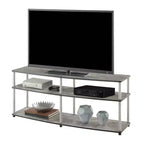 Mobile TV a 3 ripiani, nero / ciliegio / betulla finta / grigio invecchiato, adatto a TV fino a 65"