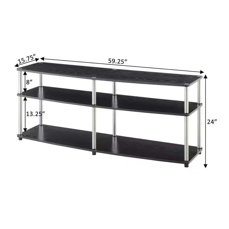 Mobile TV a 3 ripiani, nero / ciliegio / betulla finta / grigio invecchiato, adatto a TV fino a 65"