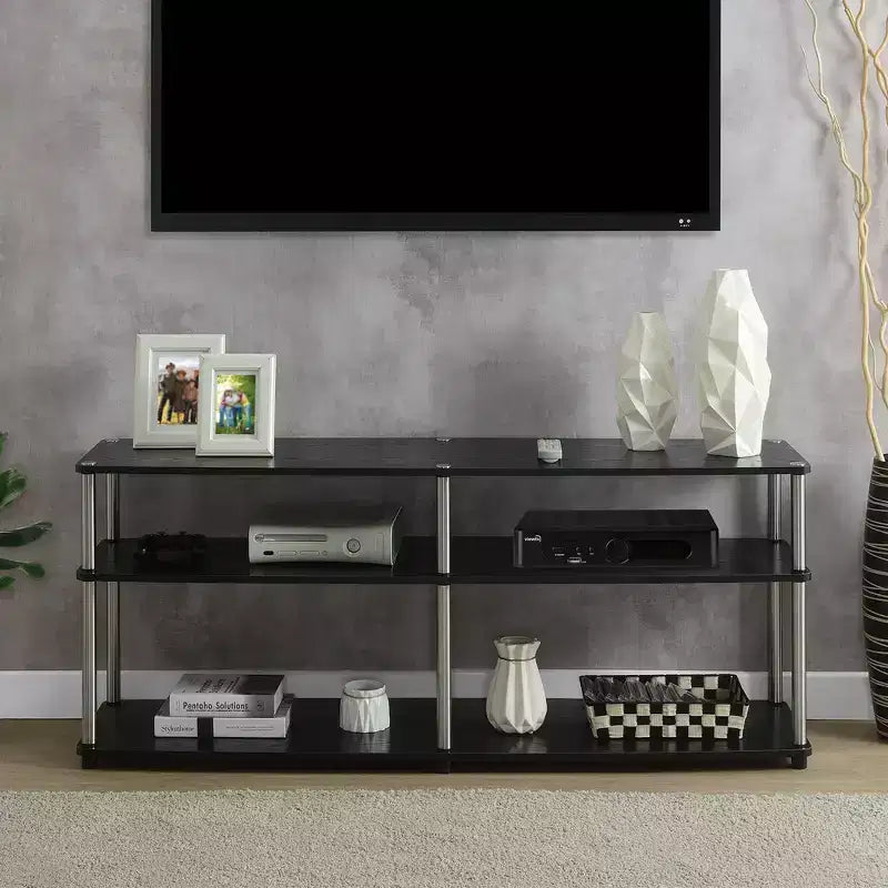 Mobile TV a 3 ripiani, nero / ciliegio / betulla finta / grigio invecchiato, adatto a TV fino a 65"