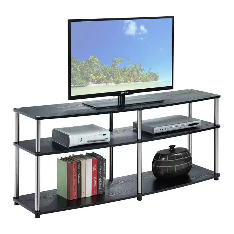 Mobile TV a 3 ripiani, nero / ciliegio / betulla finta / grigio invecchiato, adatto a TV fino a 65"