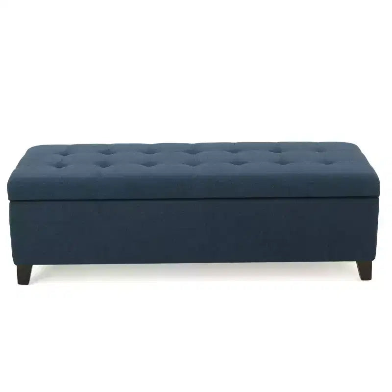 Panca Pouf Contenitore Trapuntata – Beige / Marrone / Blu Scuro / Grigio Chiaro / Verde Petrolio Scuro, 1 Posto