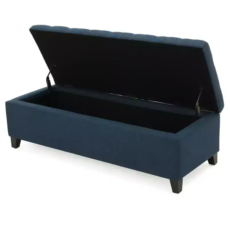 Panca Pouf Contenitore Trapuntata – Beige / Marrone / Blu Scuro / Grigio Chiaro / Verde Petrolio Scuro, 1 Posto