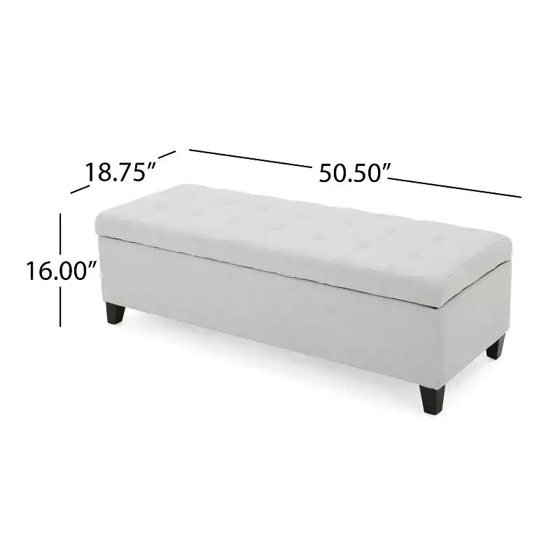 Panca Pouf Contenitore Trapuntata – Beige / Marrone / Blu Scuro / Grigio Chiaro / Verde Petrolio Scuro, 1 Posto