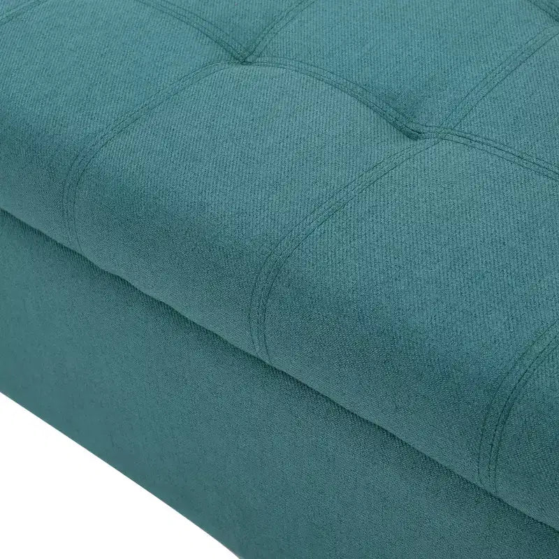 Panca Pouf Contenitore Trapuntata – Beige / Marrone / Blu Scuro / Grigio Chiaro / Verde Petrolio Scuro, 1 Posto