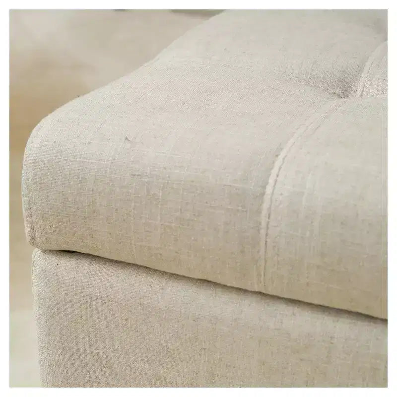 Panca Pouf Contenitore Trapuntata – Beige / Marrone / Blu Scuro / Grigio Chiaro / Verde Petrolio Scuro, 1 Posto
