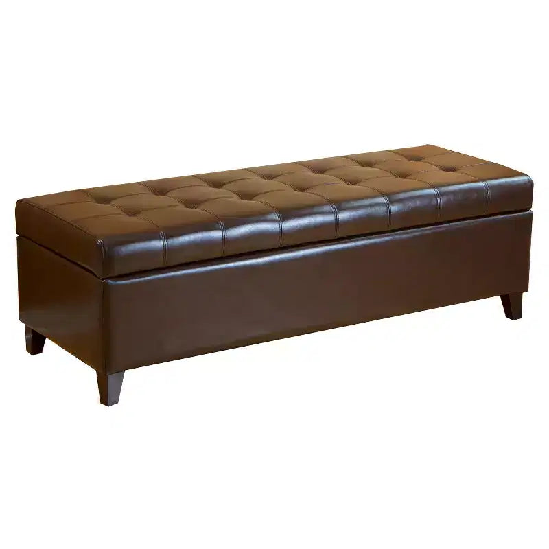Panca Pouf Contenitore Trapuntata – Beige / Marrone / Blu Scuro / Grigio Chiaro / Verde Petrolio Scuro, 1 Posto