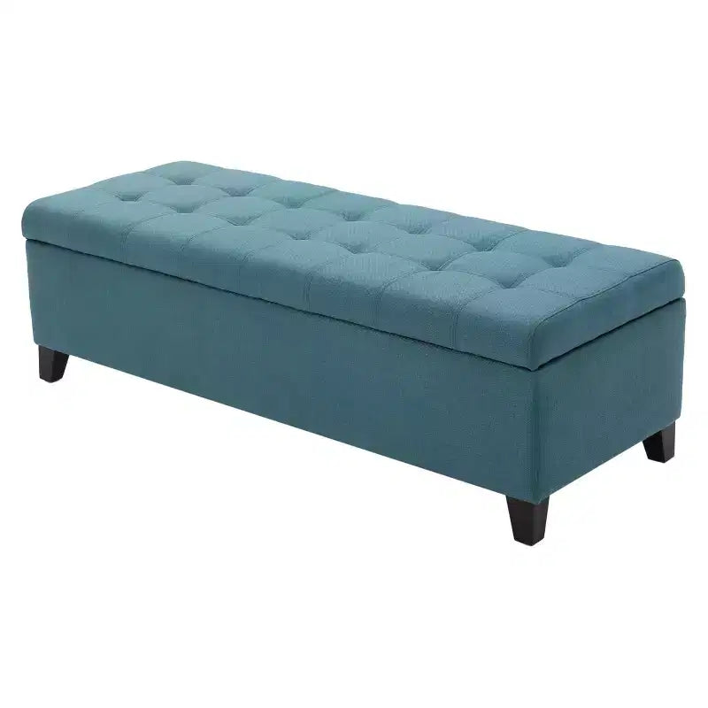 Panca Pouf Contenitore Trapuntata – Beige / Marrone / Blu Scuro / Grigio Chiaro / Verde Petrolio Scuro, 1 Posto
