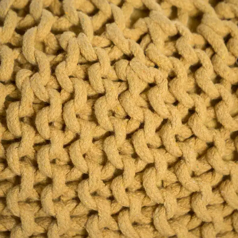 Pouf ovale in cotone lavorato a mano – Giallo/Marrone – 1 posto a sedere