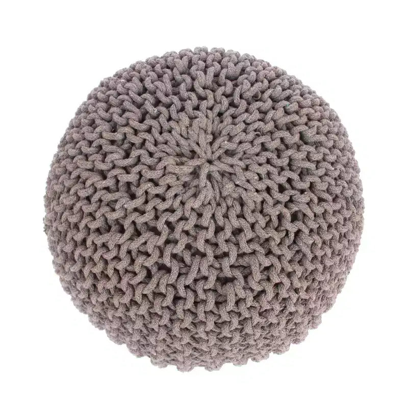 Pouf ovale in cotone lavorato a mano – Giallo/Marrone – 1 posto a sedere