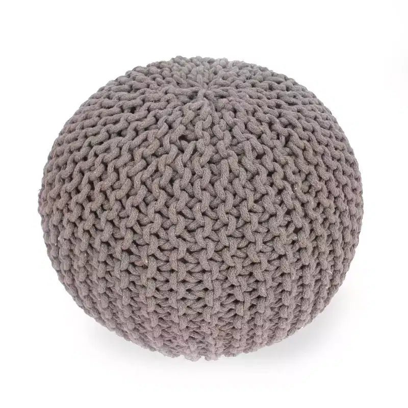 Pouf ovale in cotone lavorato a mano – Giallo/Marrone – 1 posto a sedere