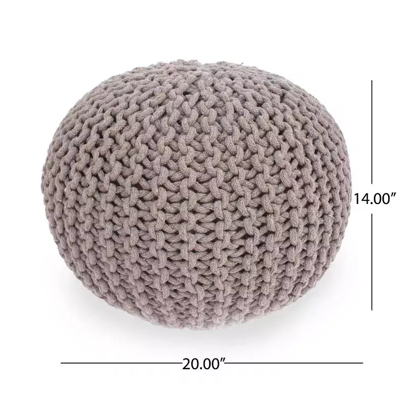 Pouf ovale in cotone lavorato a mano – Giallo/Marrone – 1 posto a sedere