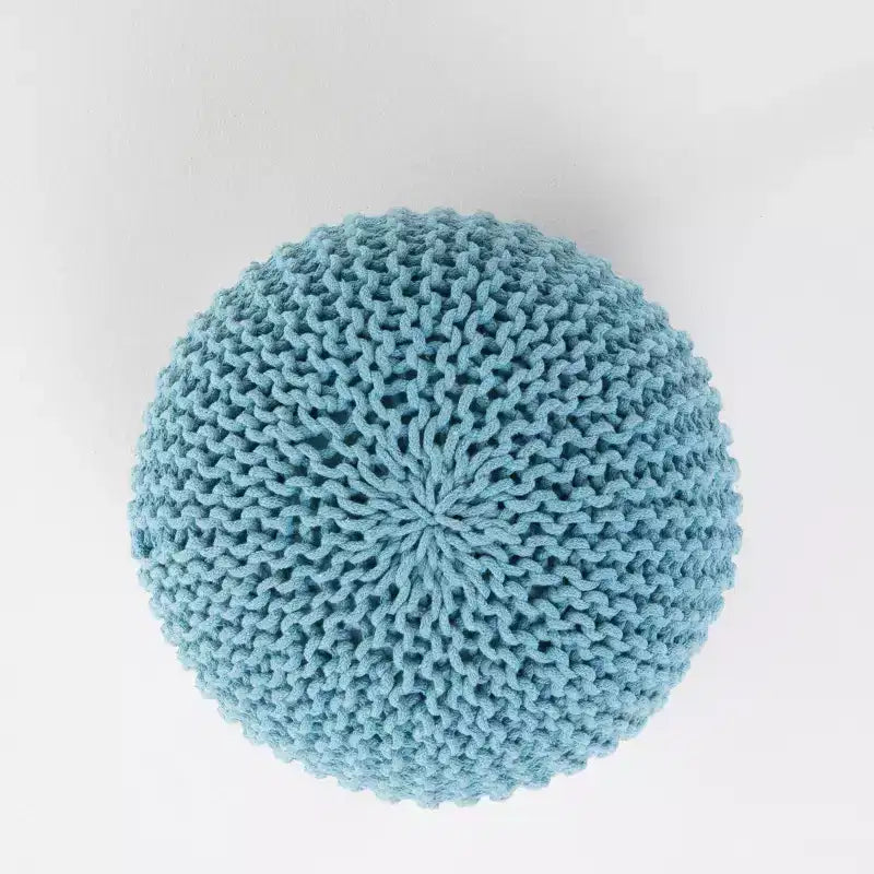 Pouf ovale in cotone lavorato a mano – Giallo/Marrone – 1 posto a sedere