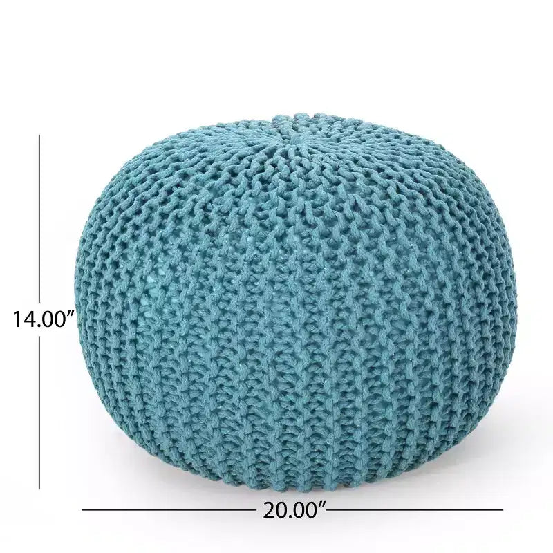 Pouf ovale in cotone lavorato a mano – Giallo/Marrone – 1 posto a sedere