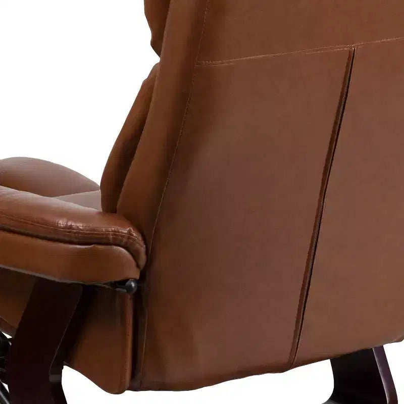Poltrona Reclinabile Girevole in Similpelle e Poggiapiedi, 1 Posto – Beige / Nero / Marrone Vintage / Grigio / Palomino