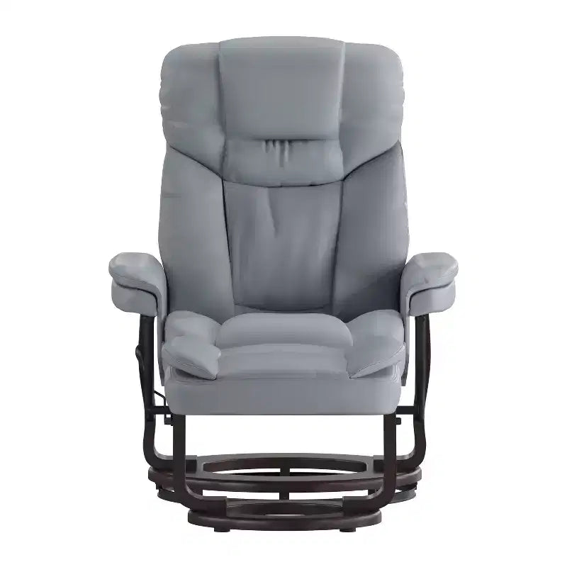 Poltrona Reclinabile Girevole in Similpelle e Poggiapiedi, 1 Posto – Beige / Nero / Marrone Vintage / Grigio / Palomino