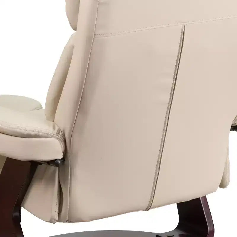 Poltrona Reclinabile Girevole in Similpelle e Poggiapiedi, 1 Posto – Beige / Nero / Marrone Vintage / Grigio / Palomino