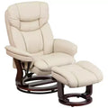 Poltrona Reclinabile Girevole in Similpelle e Poggiapiedi, 1 Posto – Beige / Nero / Marrone Vintage / Grigio / Palomino