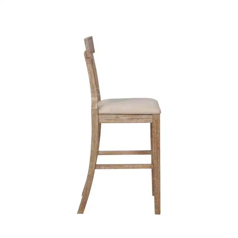 Sgabello da bar imbottito con schienale quadro, marrone/bianco, 1 posto