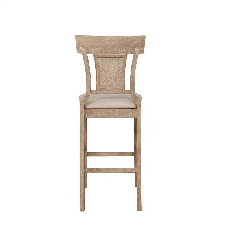 Sgabello da bar imbottito con schienale quadro, marrone/bianco, 1 posto