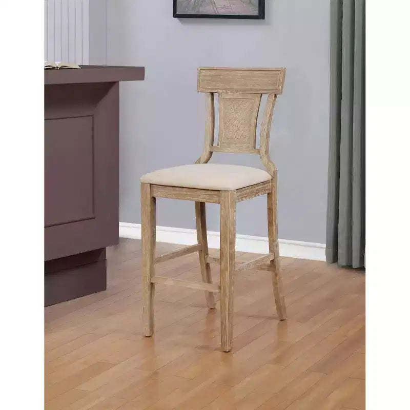 Sgabello da bar imbottito con schienale quadro, marrone/bianco, 1 posto