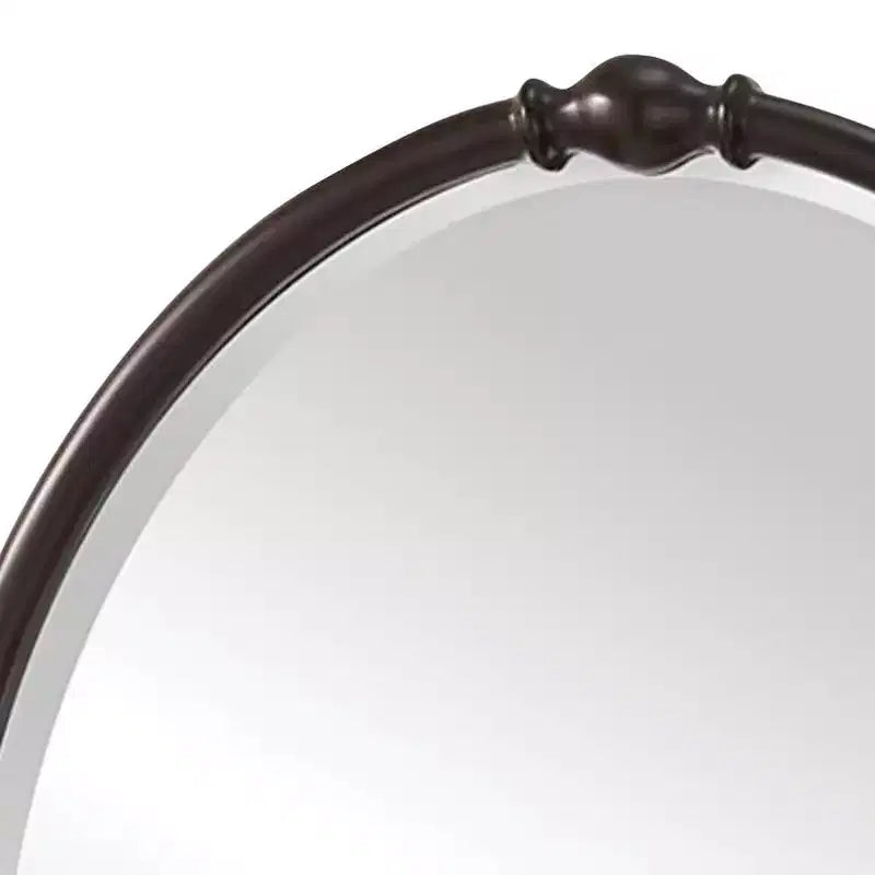 Specchio da parete ovale, singola, finitura bronzo anticato, montaggio verticale