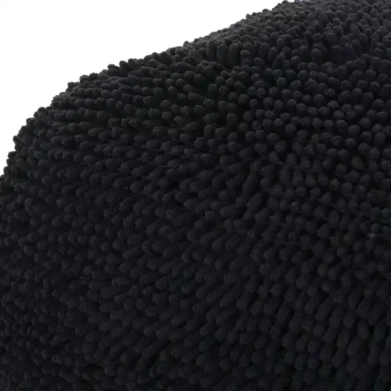 Pouf ottomano quadrato in ciniglia di microfibra – Lavanda / Carbone / Corallo / Giallo, 1 posto a sedere