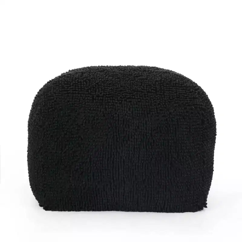 Pouf ottomano quadrato in ciniglia di microfibra – Lavanda / Carbone / Corallo / Giallo, 1 posto a sedere