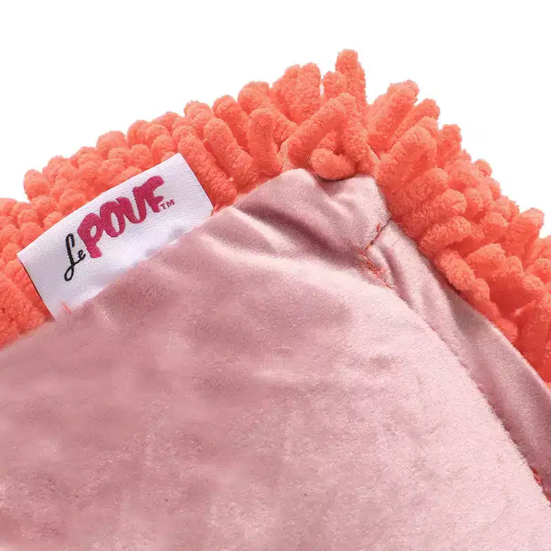 Pouf ottomano quadrato in ciniglia di microfibra – Lavanda / Carbone / Corallo / Giallo, 1 posto a sedere
