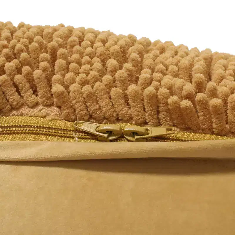 Pouf ottomano quadrato in ciniglia di microfibra – Lavanda / Carbone / Corallo / Giallo, 1 posto a sedere
