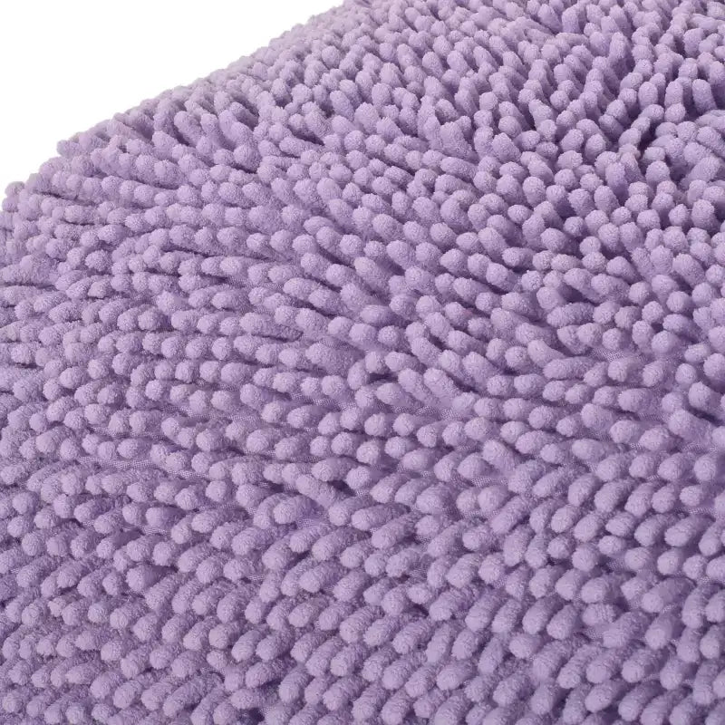 Pouf ottomano quadrato in ciniglia di microfibra – Lavanda / Carbone / Corallo / Giallo, 1 posto a sedere