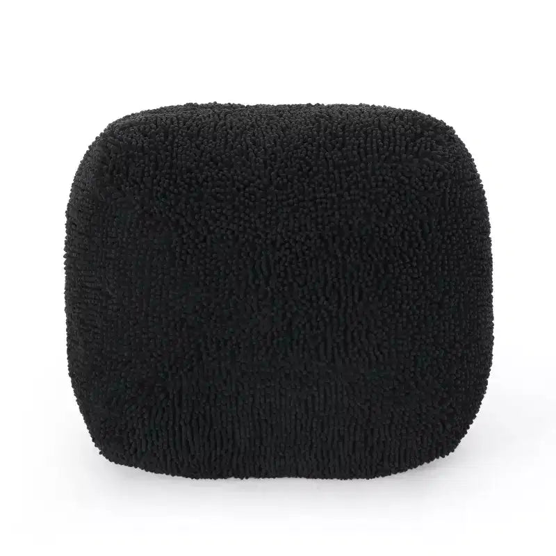 Pouf ottomano quadrato in ciniglia di microfibra – Lavanda / Carbone / Corallo / Giallo, 1 posto a sedere