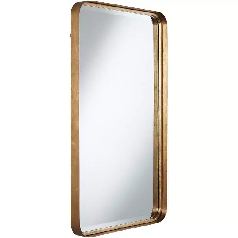 Specchio da parete rettangolare oro caldo – Cornice in ferro, singolo, 24"L × 38,25"A