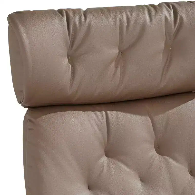 Poltrona reclinabile girevole in similpelle color cacao con poggiapiedi – 1 posto