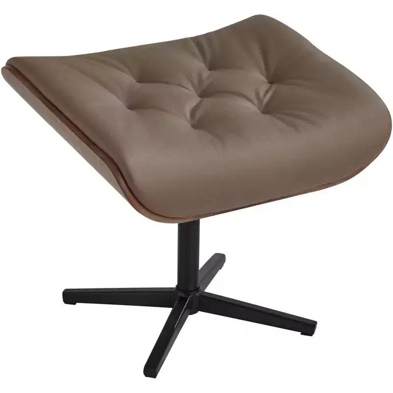 Poltrona reclinabile girevole in similpelle color cacao con poggiapiedi – 1 posto